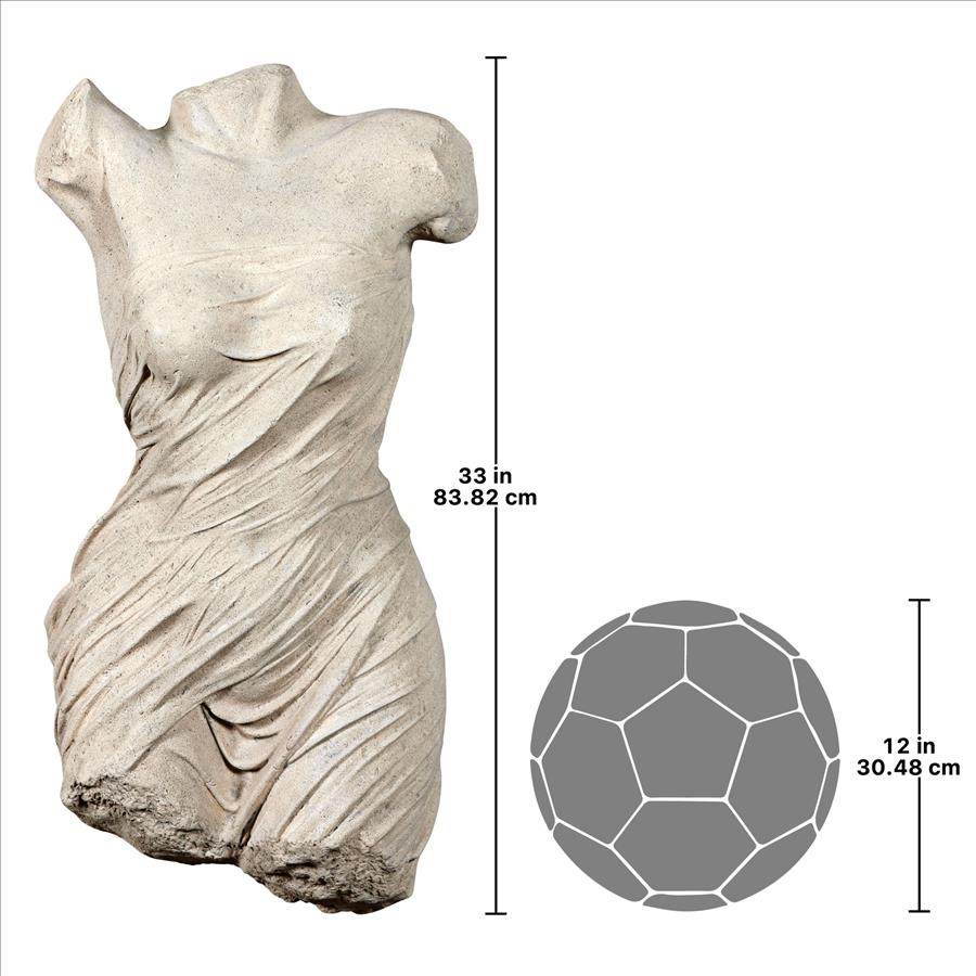 Torso of a Draped Goddess Wall Sculpture