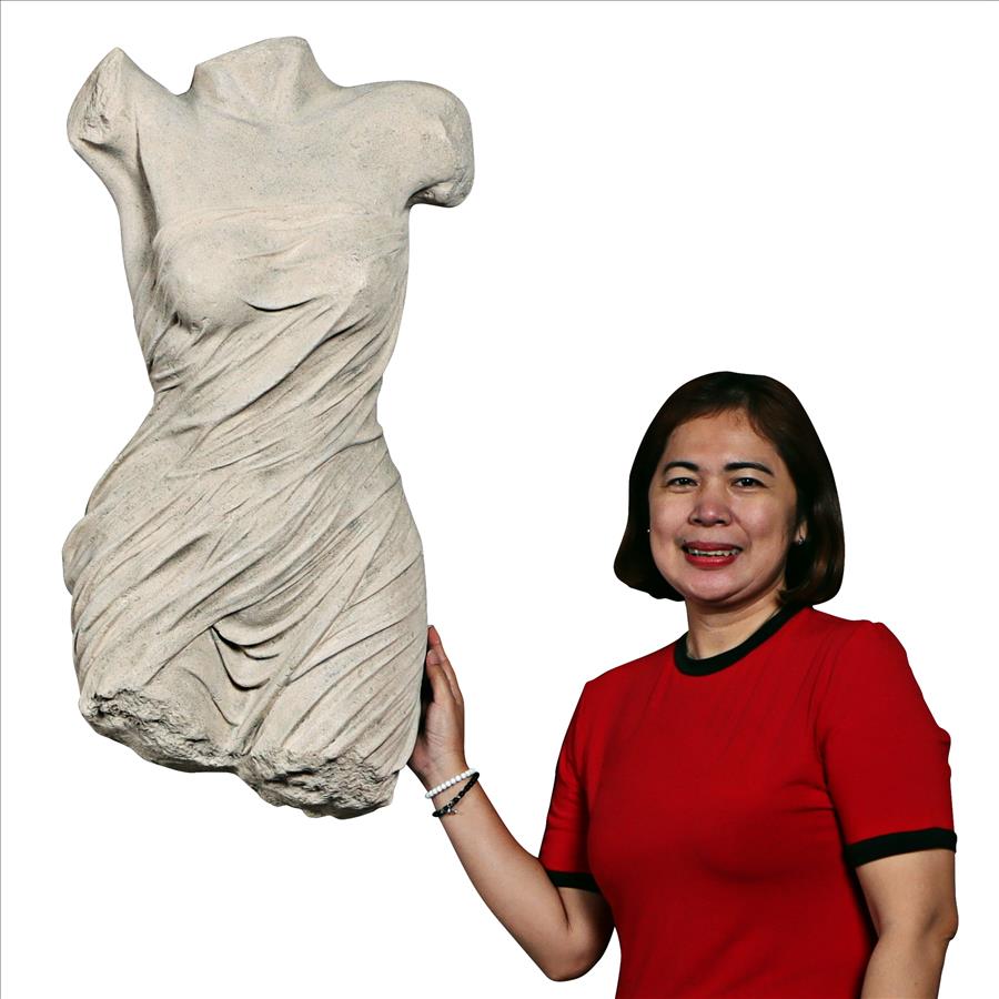 Torso of a Draped Goddess Wall Sculpture