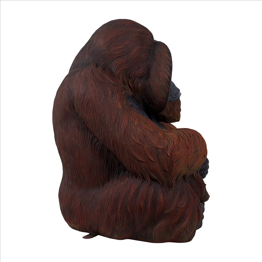 Male Bornean Orangutan Great Ape Statue