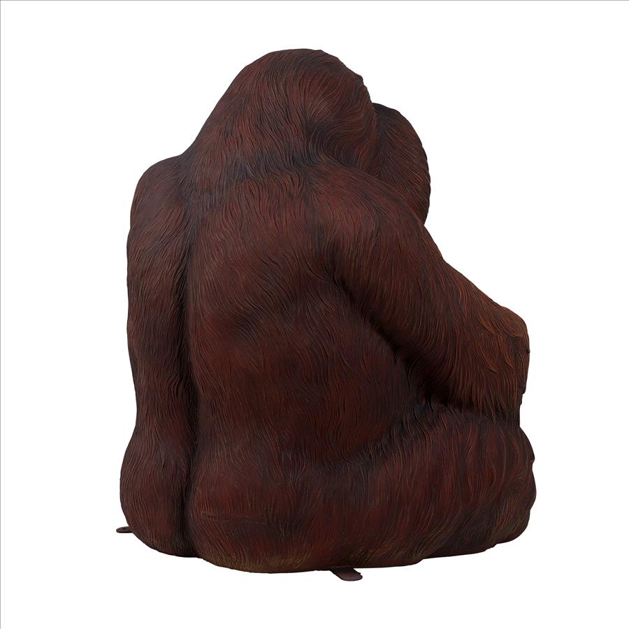 Male Bornean Orangutan Great Ape Statue