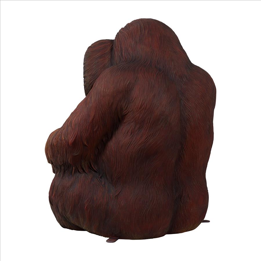 Male Bornean Orangutan Great Ape Statue