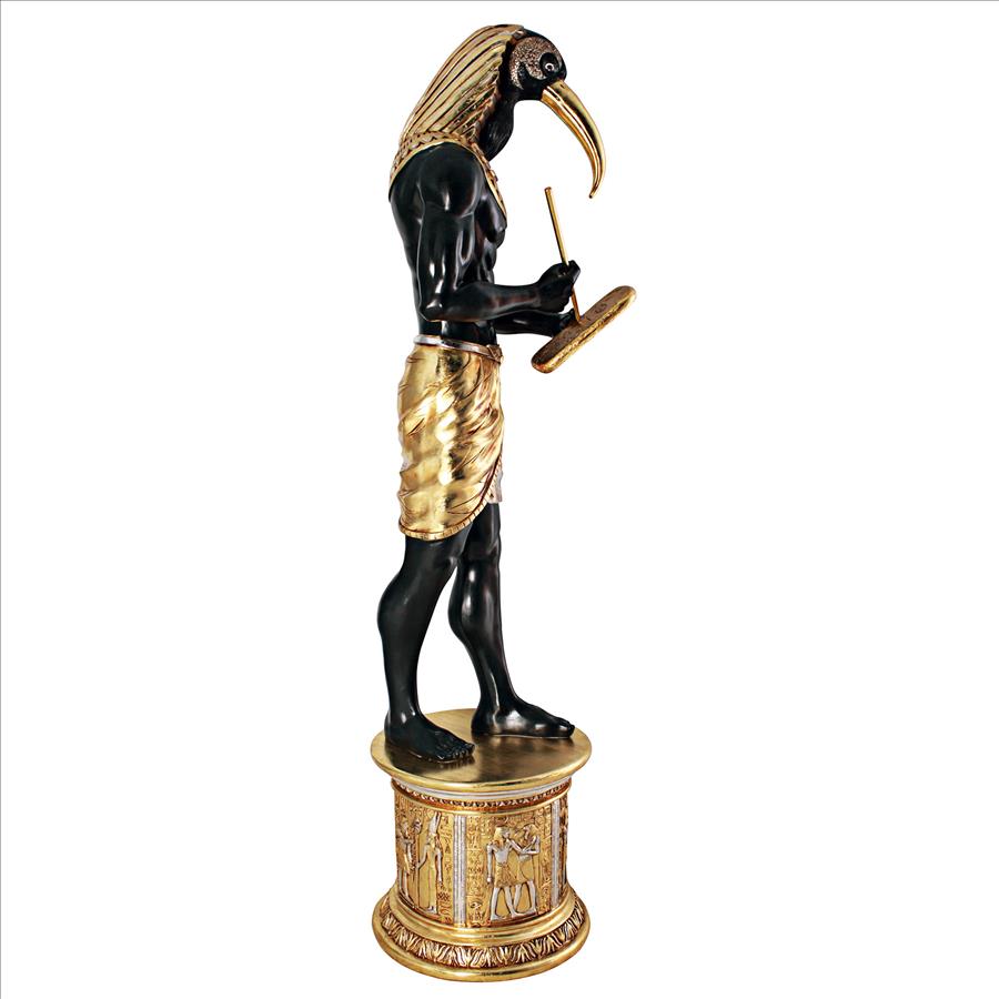 The Egyptian Grand Ruler Collection: Life-Size Thoth Statue atop a Temple Column Mount