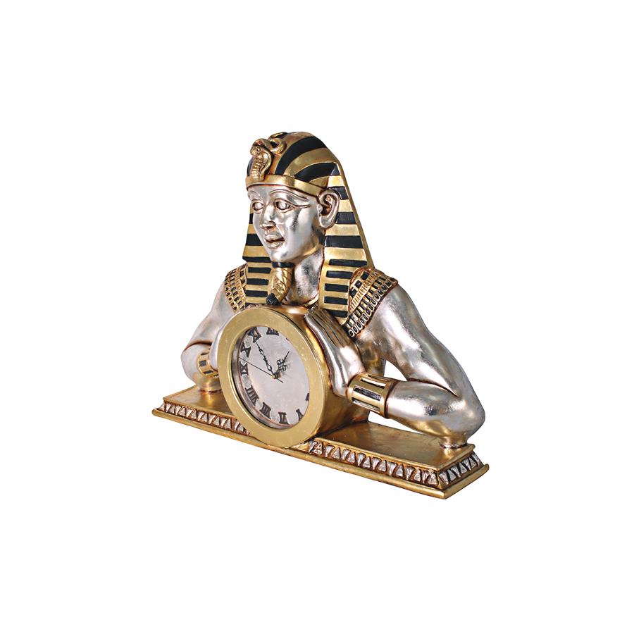 Temple of Heliopolis Egyptian Mantel Clock Statue