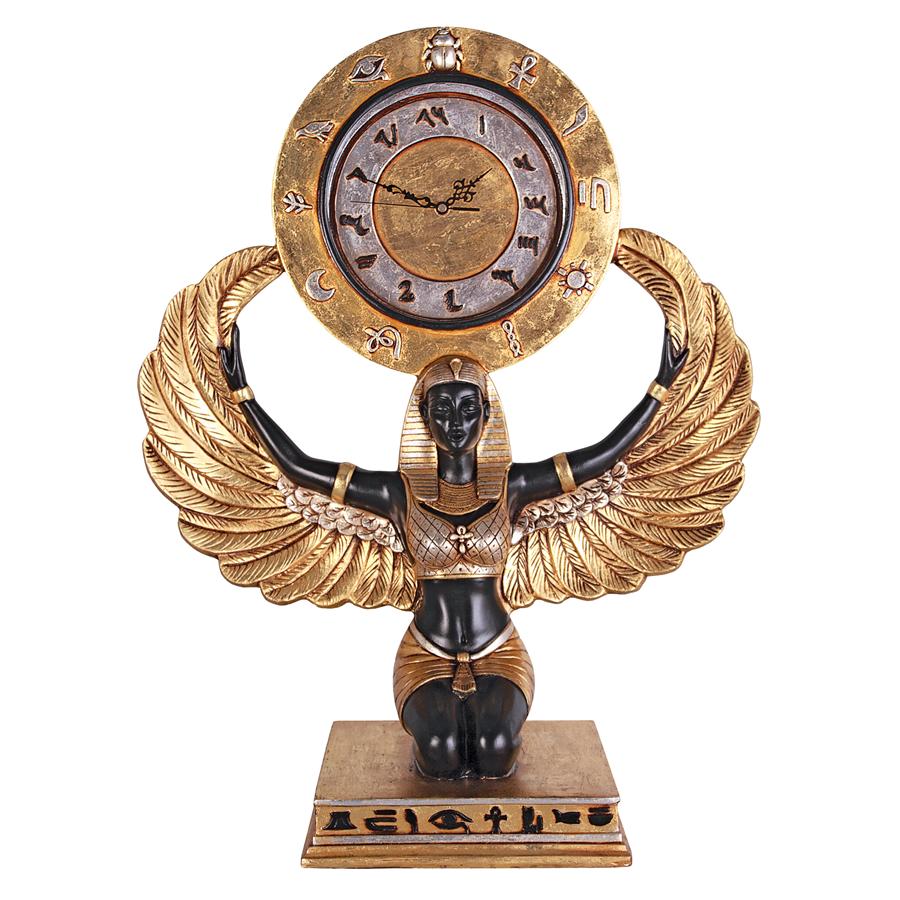 Egyptian Goddess Isis: Grand-Scale Clock Statue