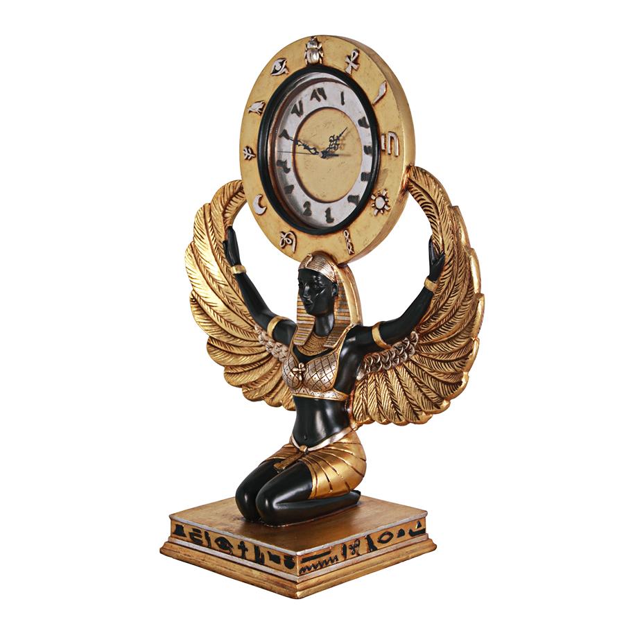 Egyptian Goddess Isis: Grand-Scale Clock Statue