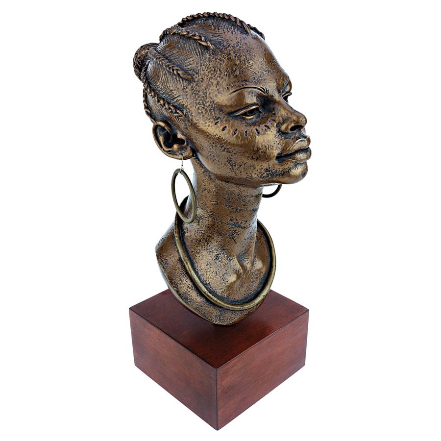 African Maiden Princess Sculptural Bust