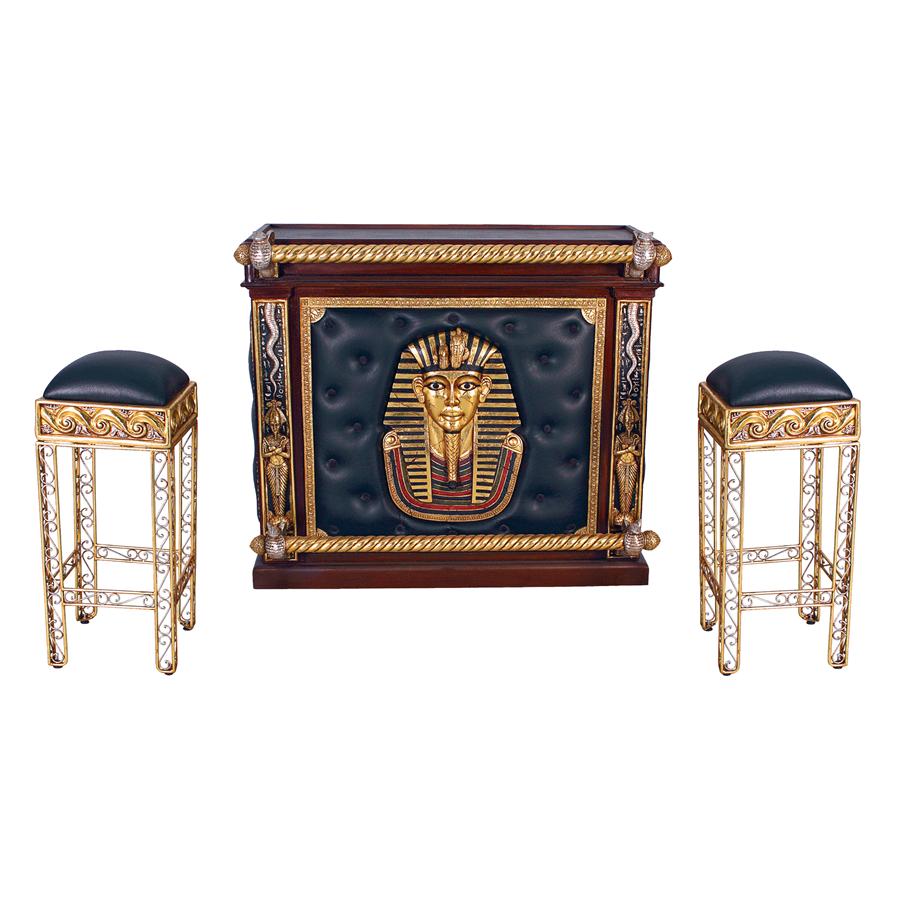 The Altar of Tenenit Egyptian Bar with Two Barstools