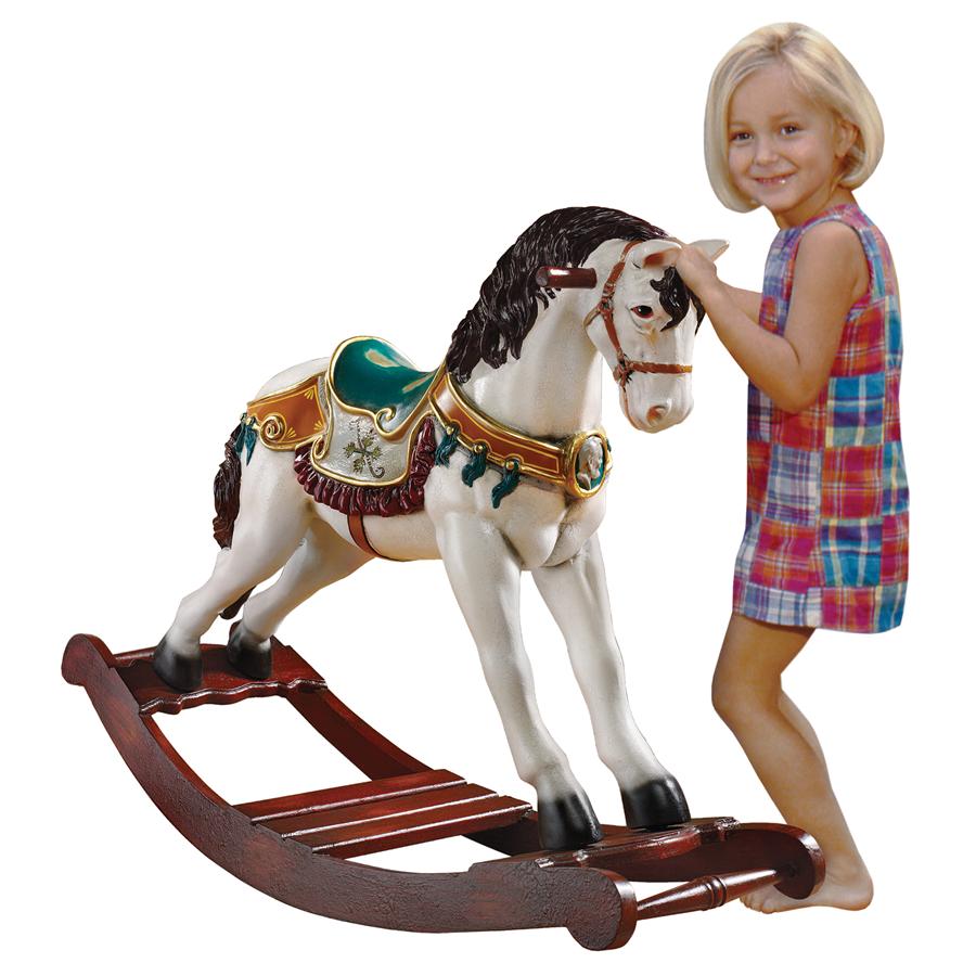 Victorian Carousel Pony Rocking Horse Statue