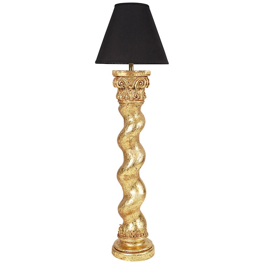 Bernini Barley Twist Column Gold Leaf Floor Lamp