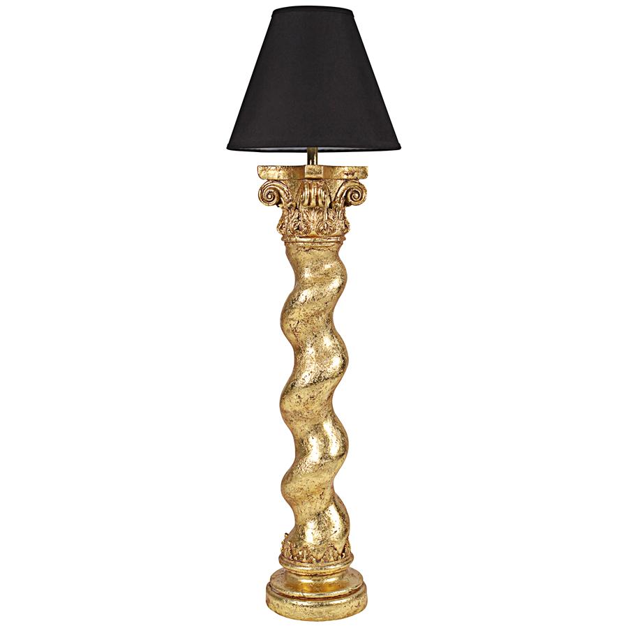 Bernini Barley Twist Column Gold Leaf Floor Lamp