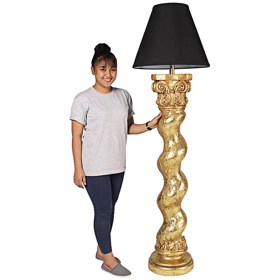 Bernini Barley Twist Column Gold Leaf Floor Lamp