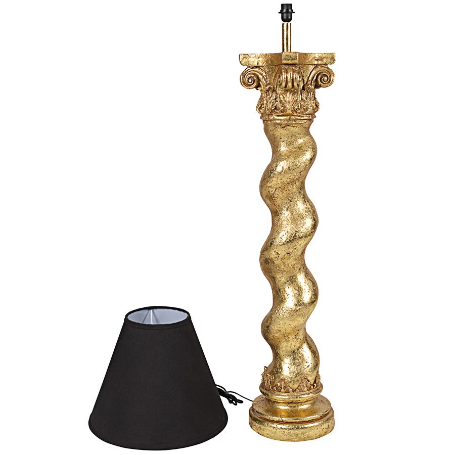 Bernini Barley Twist Column Gold Leaf Floor Lamp