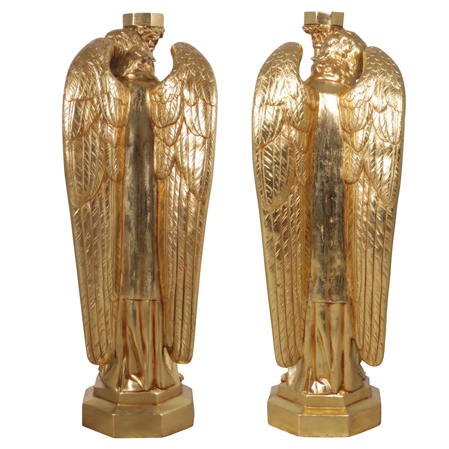 Padova Golden Guardian Angel Statues: Set of Two