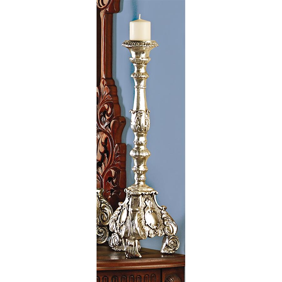 European Scroll-Footed Candlestick: Medium Each