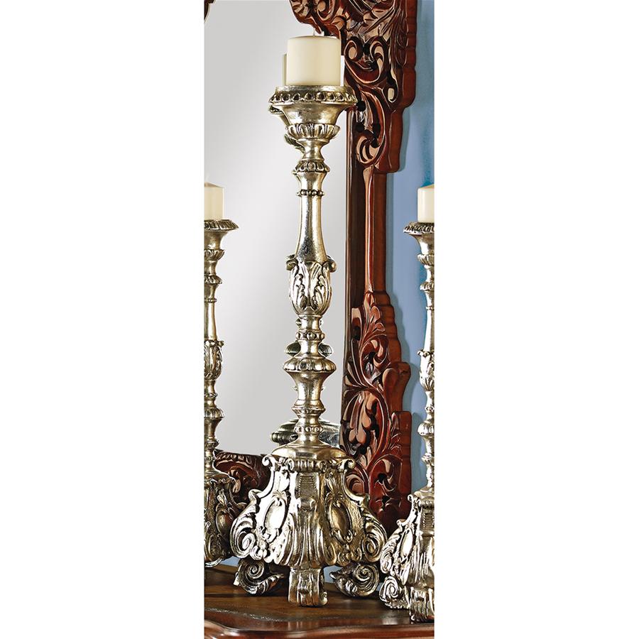 European Scroll-Footed Candlestick: Large Each