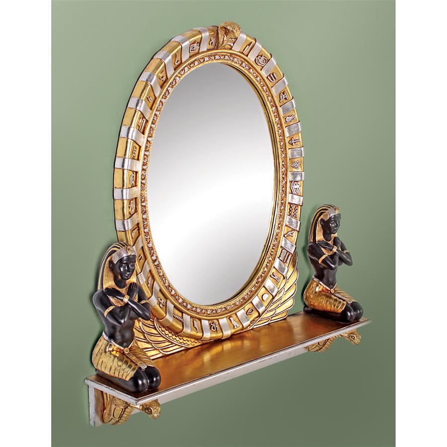 King Amenhotep Egyptian Statue Vanity Mirror