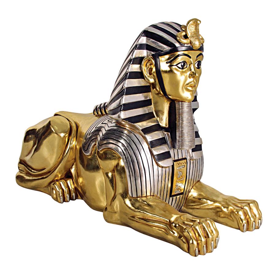 Grand Gilded Egyptian Sphinx Statue