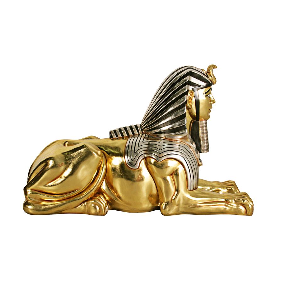 Grand Gilded Egyptian Sphinx Statue