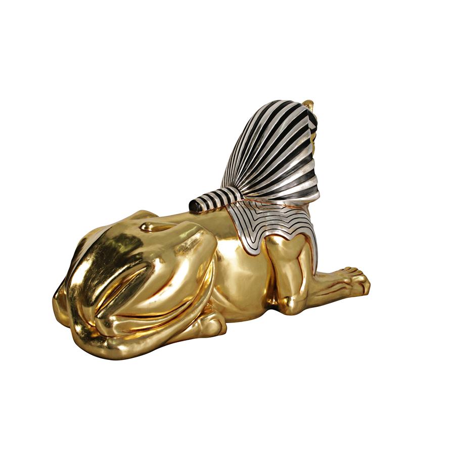 Grand Gilded Egyptian Sphinx Statue