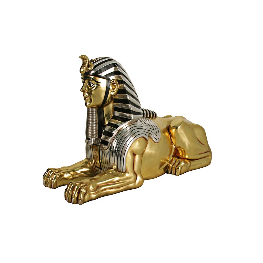 Grand Gilded Egyptian Sphinx Statue