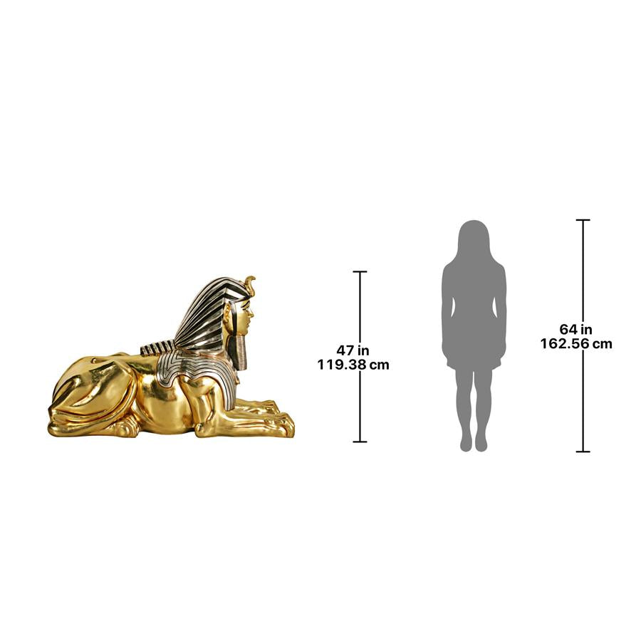 Grand Gilded Egyptian Sphinx Statue