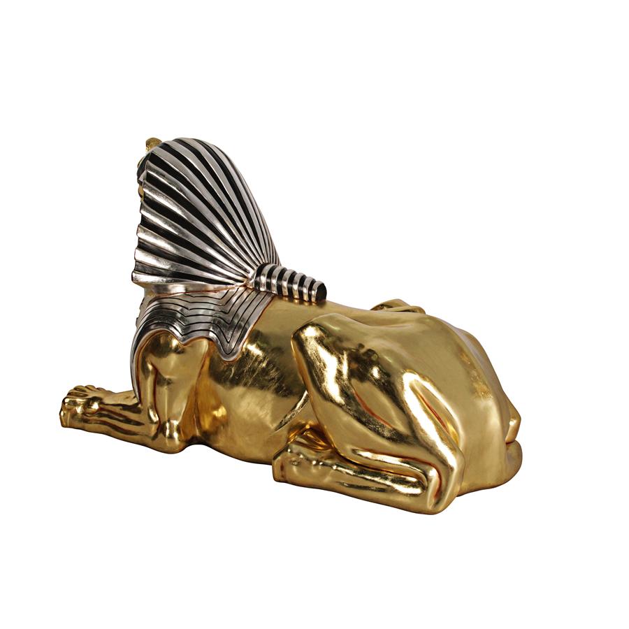 Grand Gilded Egyptian Sphinx Statue