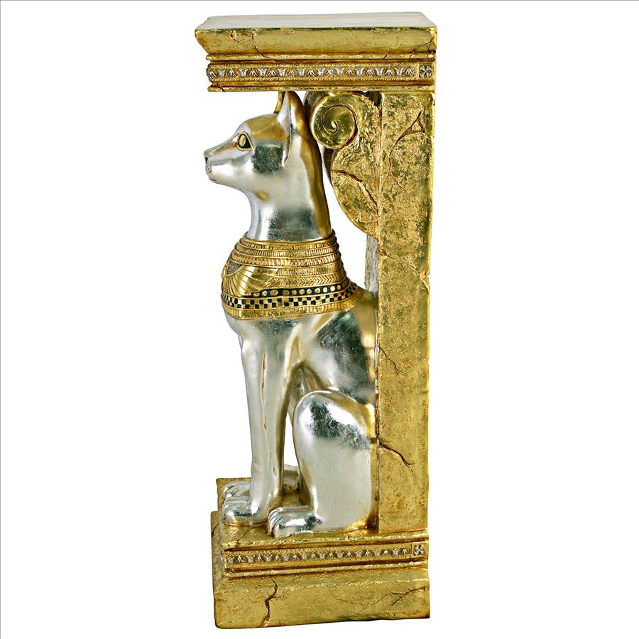 Egyptian Cat Goddess Bastet Pedestal Statue: Each