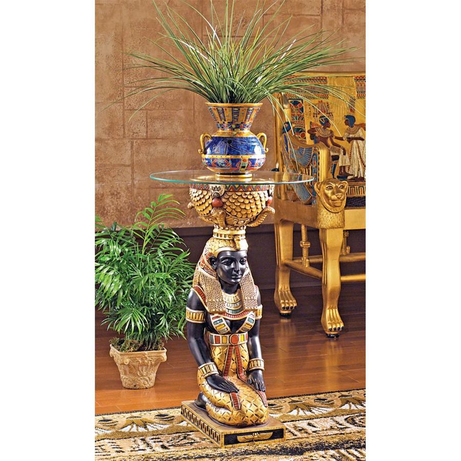 The Egyptian Goddess Eset Glass-Topped Table