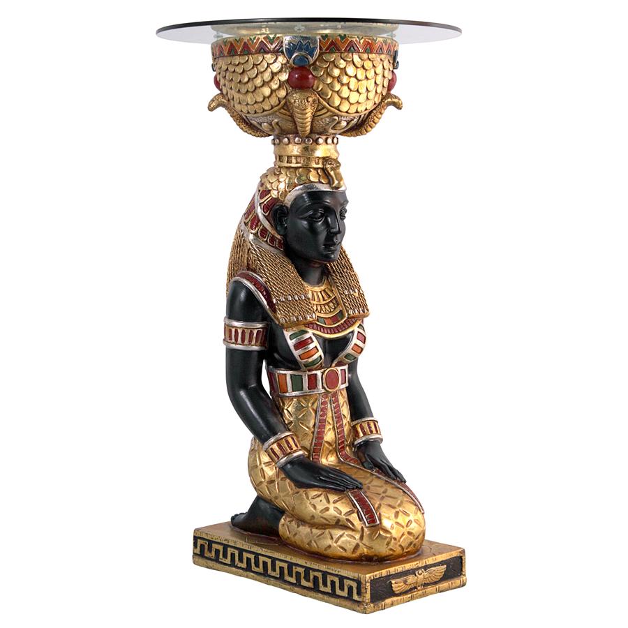 The Egyptian Goddess Eset Glass-Topped Table