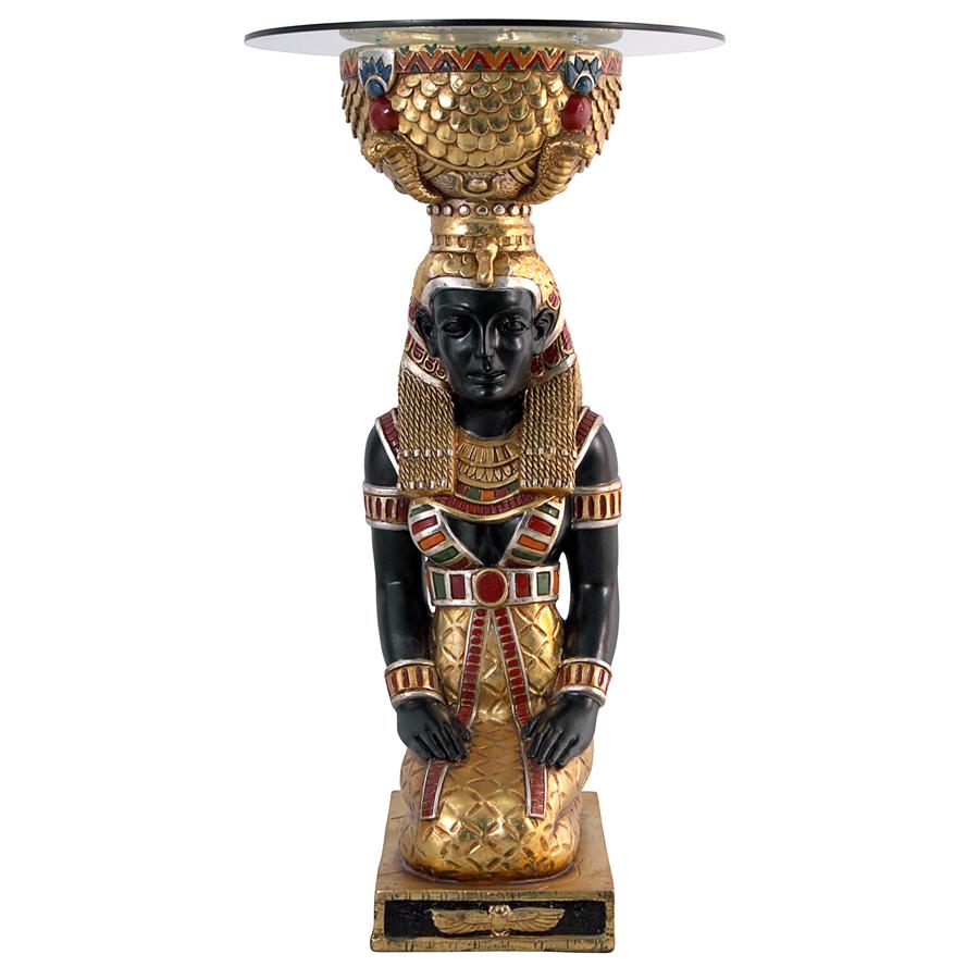 The Egyptian Goddess Eset Glass-Topped Table