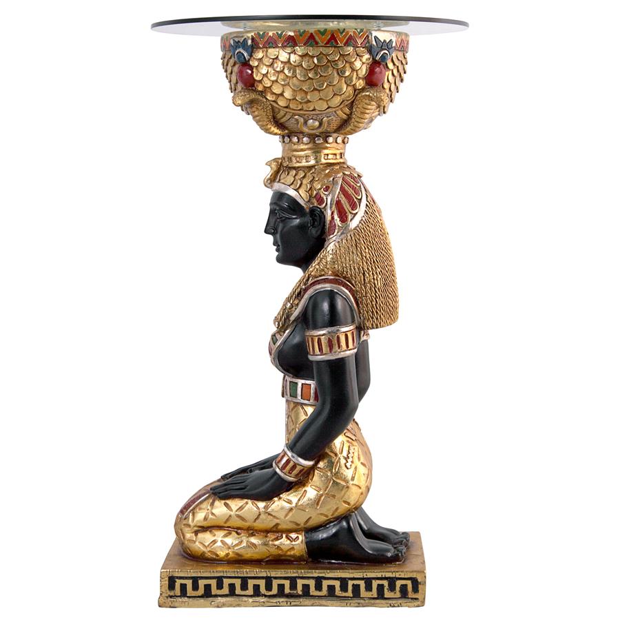 The Egyptian Goddess Eset Glass-Topped Table