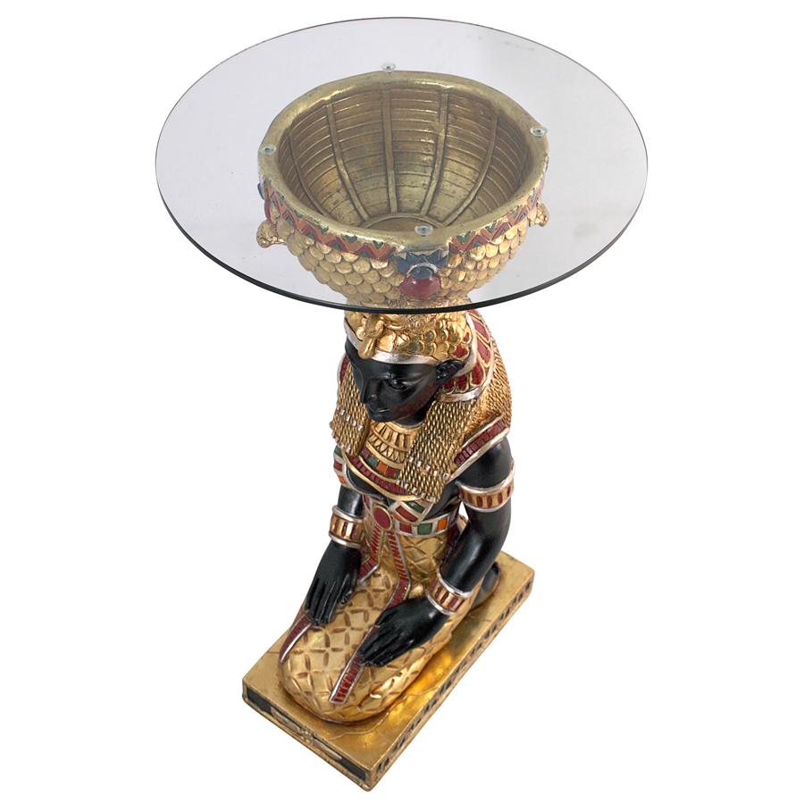 The Egyptian Goddess Eset Glass-Topped Table