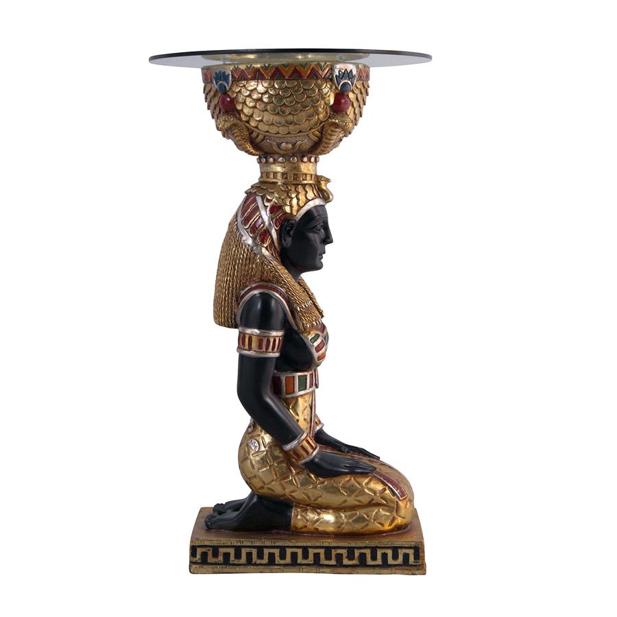 The Egyptian Goddess Eset Glass-Topped Table