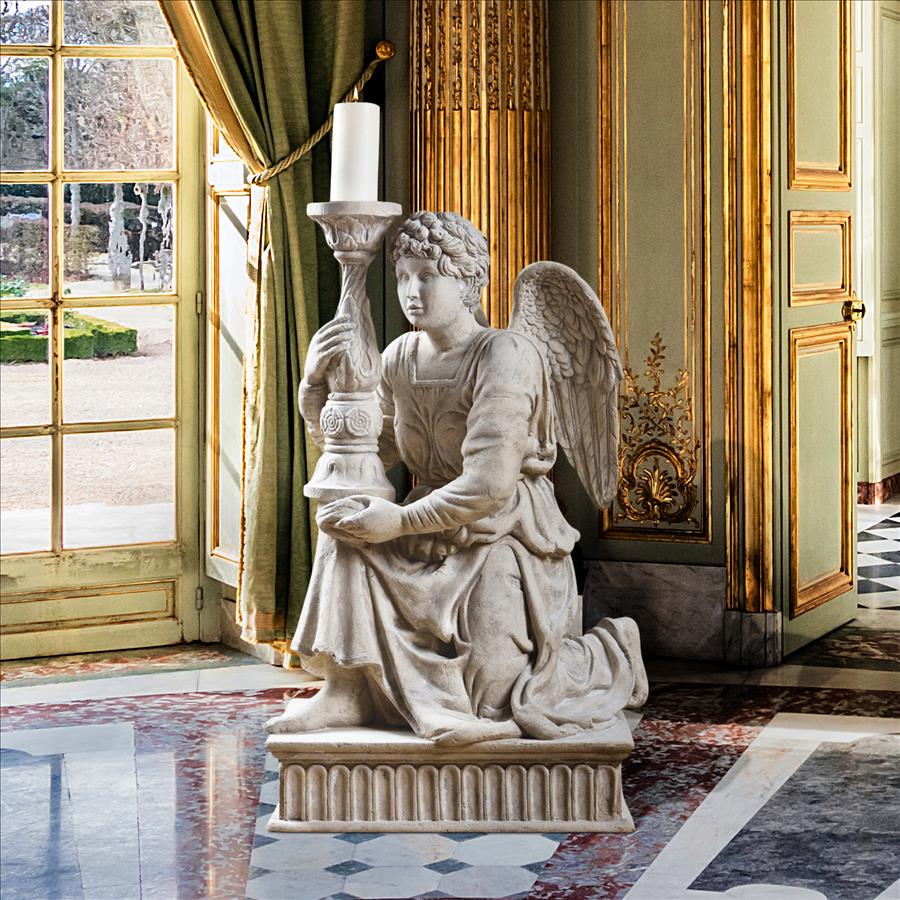 Michelangelo's Kneeling Angel with Candlestick Statue