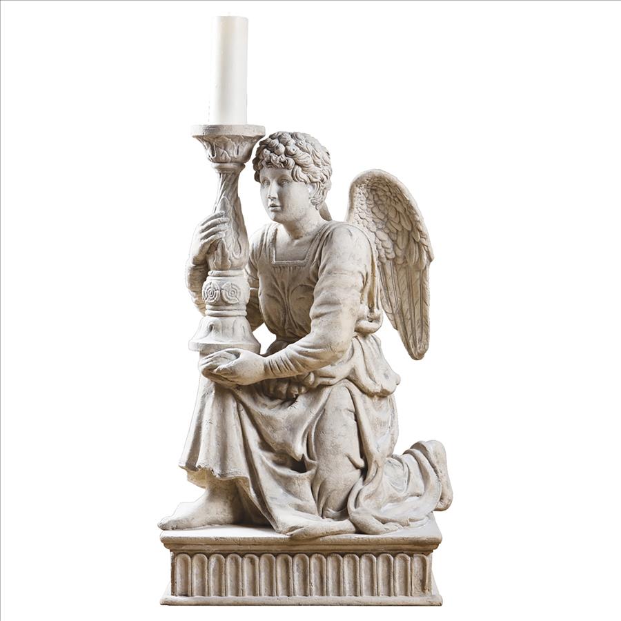 Michelangelo's Kneeling Angel with Candlestick Statue