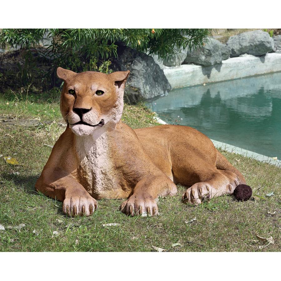 Lioness Lying Down Life-Size Garden Statue