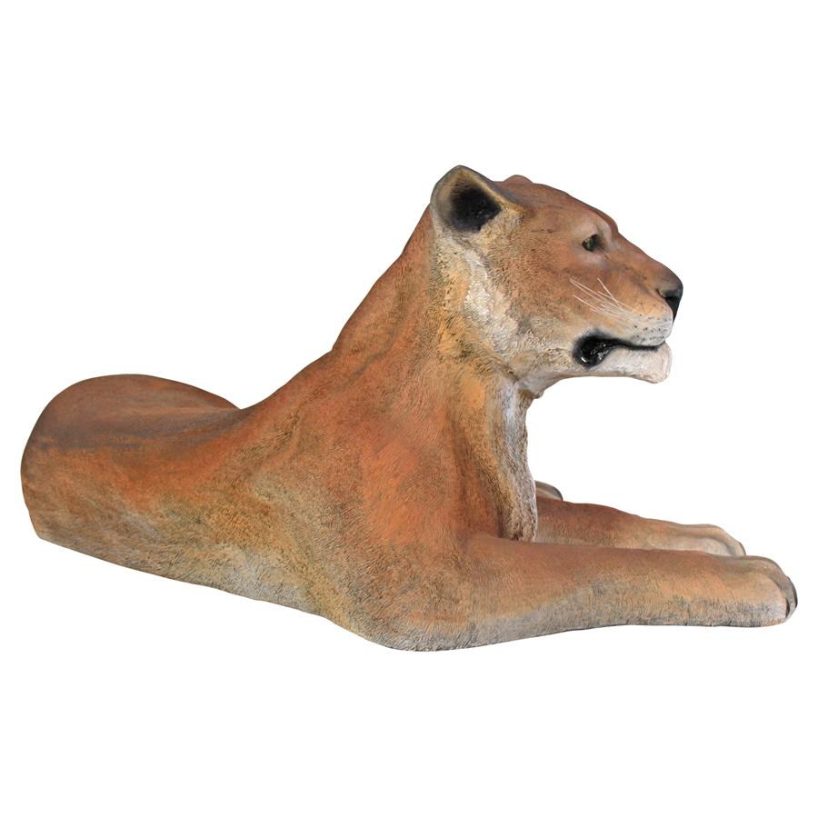 Lioness Lying Down Life-Size Garden Statue