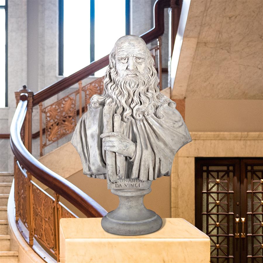 Leonardo da Vinci Grand-Scale Sculptural Bust