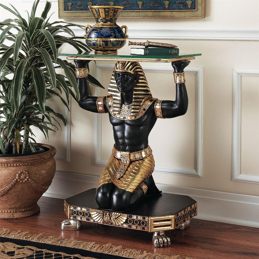 Servant to the Pharaoh Glass-Topped Console Table