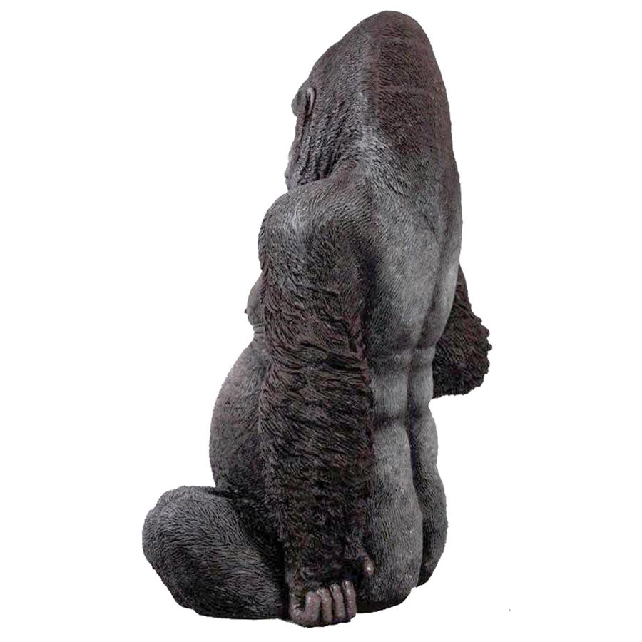 Black-back Western Lowland Gorilla Giant Great Ape Statue