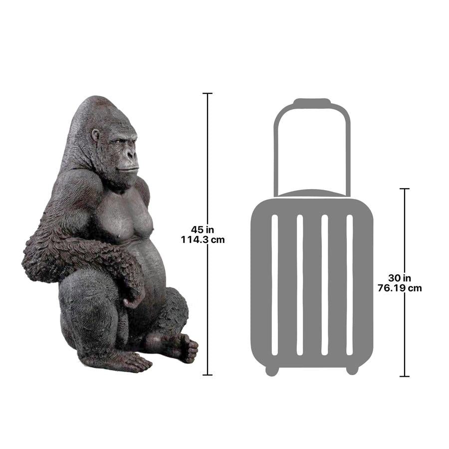 Black-back Western Lowland Gorilla Giant Great Ape Statue