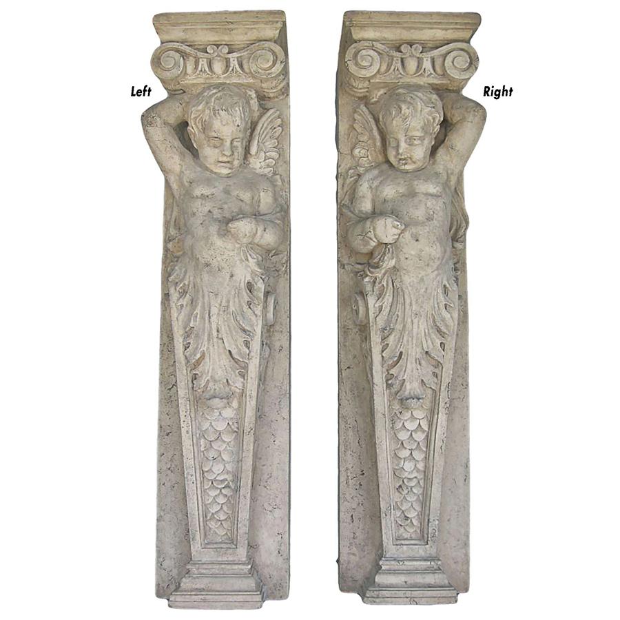 Fontainebleau Winged Cherub Architectural Pilaster: Set