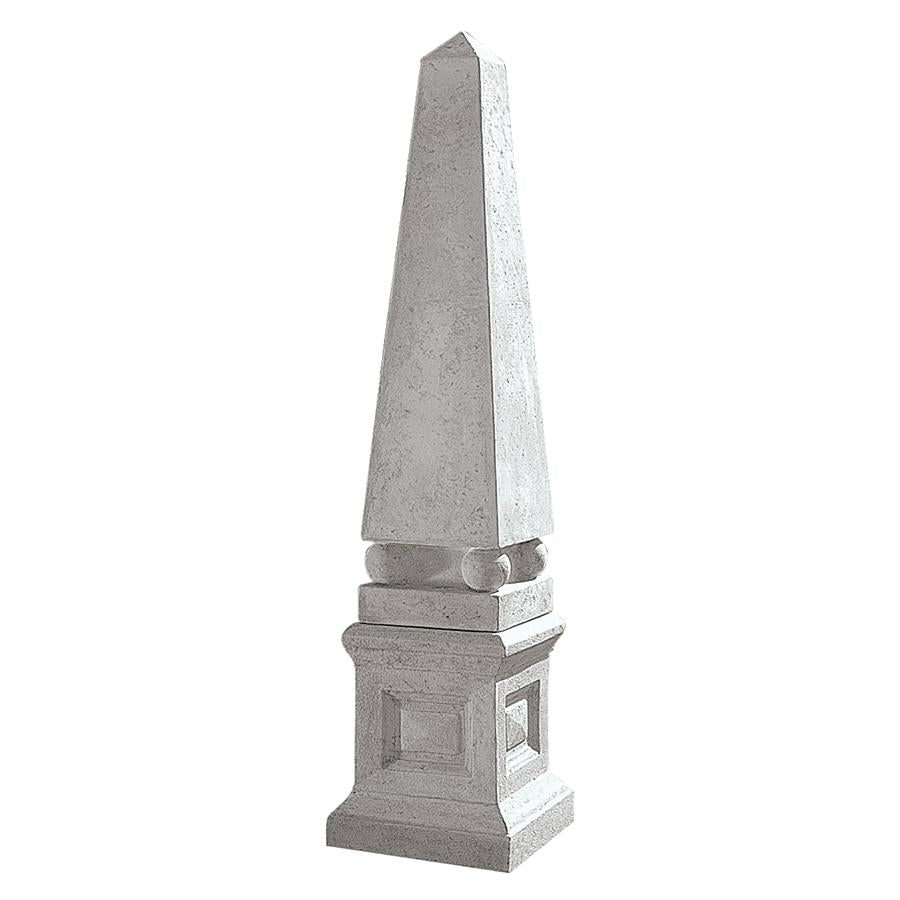 Grand Garden Neoclassical Obelisk Sculpture & English Plinth