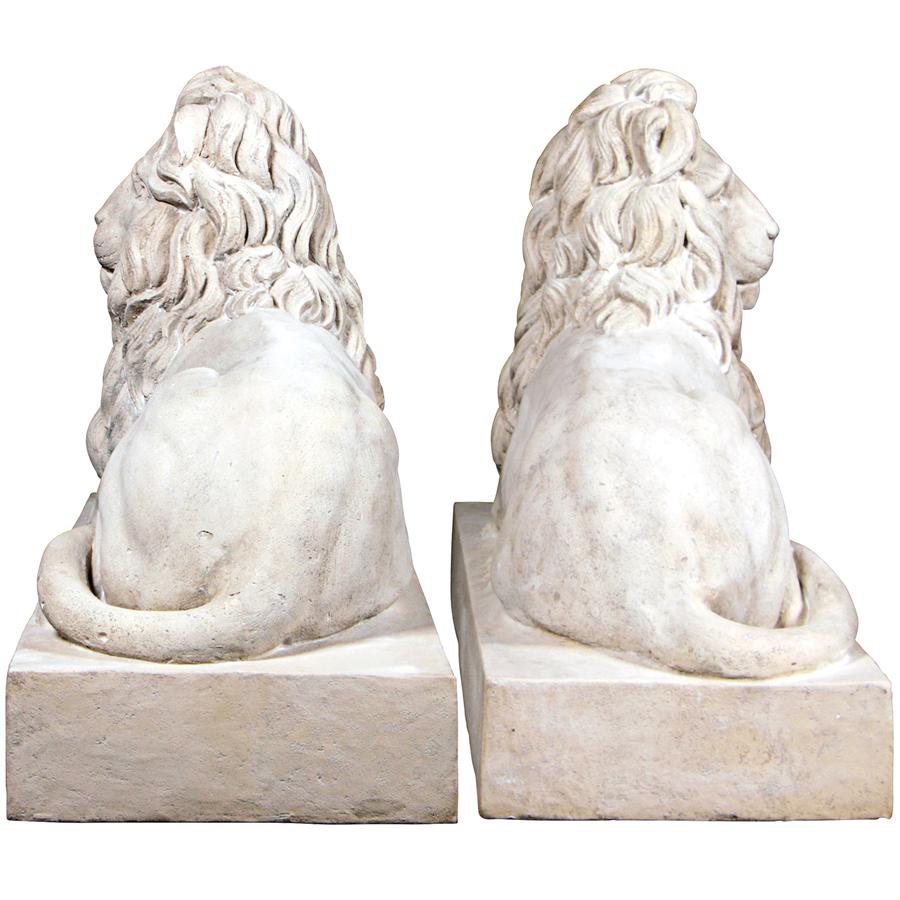 Castle Courtyard Lion Sentinel Statues: Set of Two