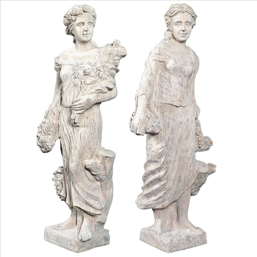 Flora and Proserpina, Goddesses of Growth Garden Statues: Set of Two