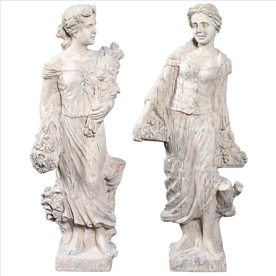 Flora and Proserpina, Goddesses of Growth Garden Statues: Set of Two