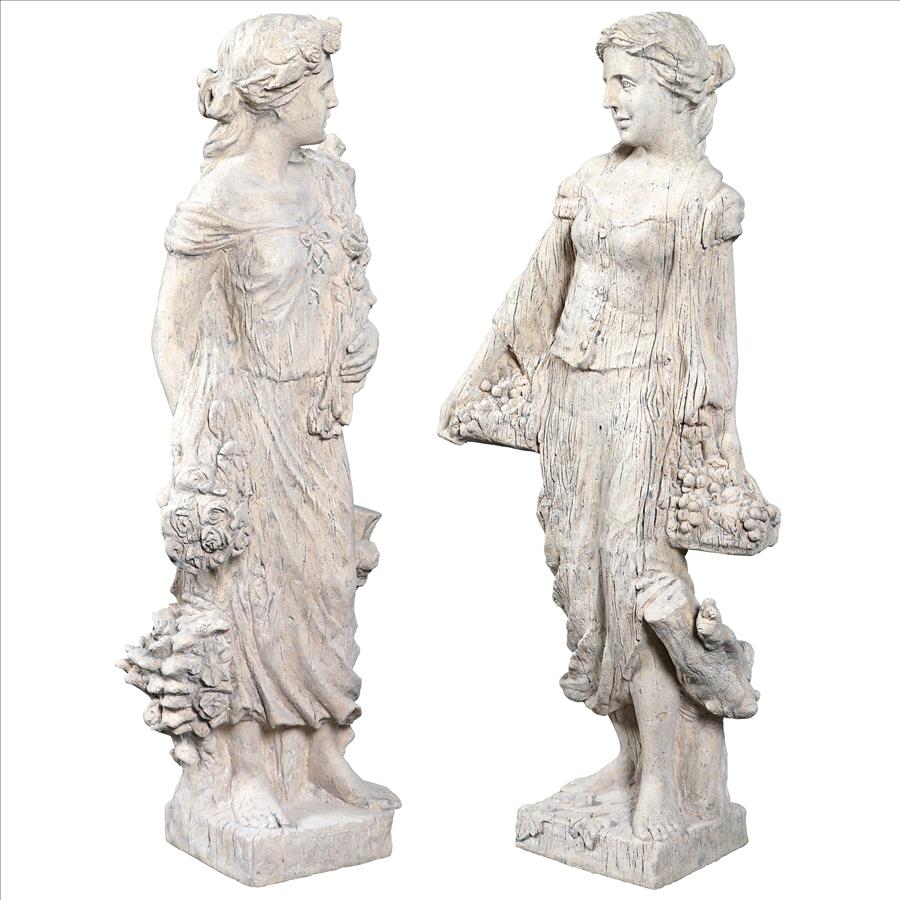 Flora and Proserpina, Goddesses of Growth Garden Statues: Set of Two