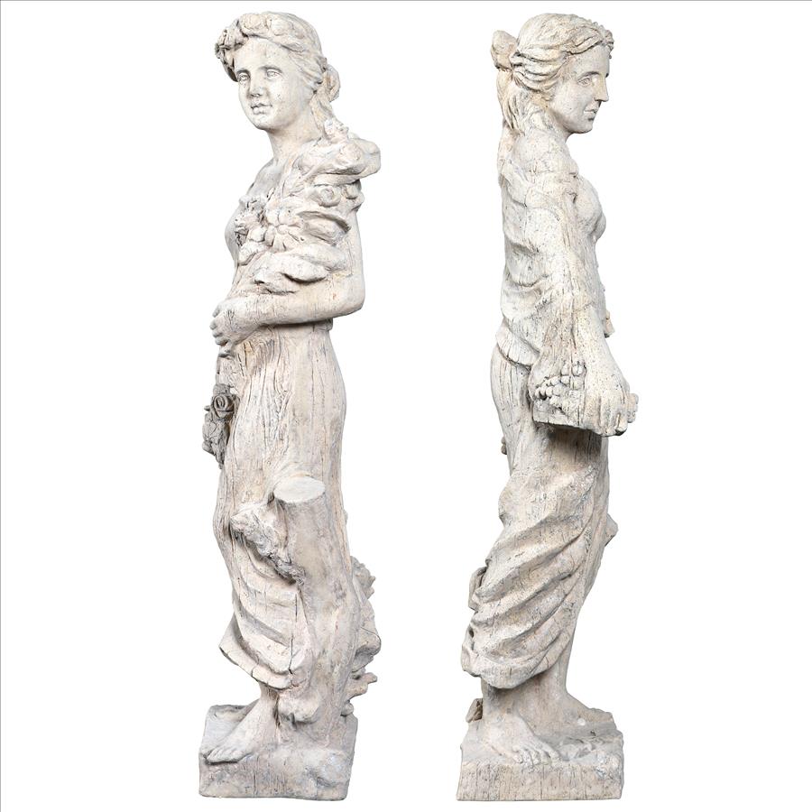 Flora and Proserpina, Goddesses of Growth Garden Statues: Set of Two