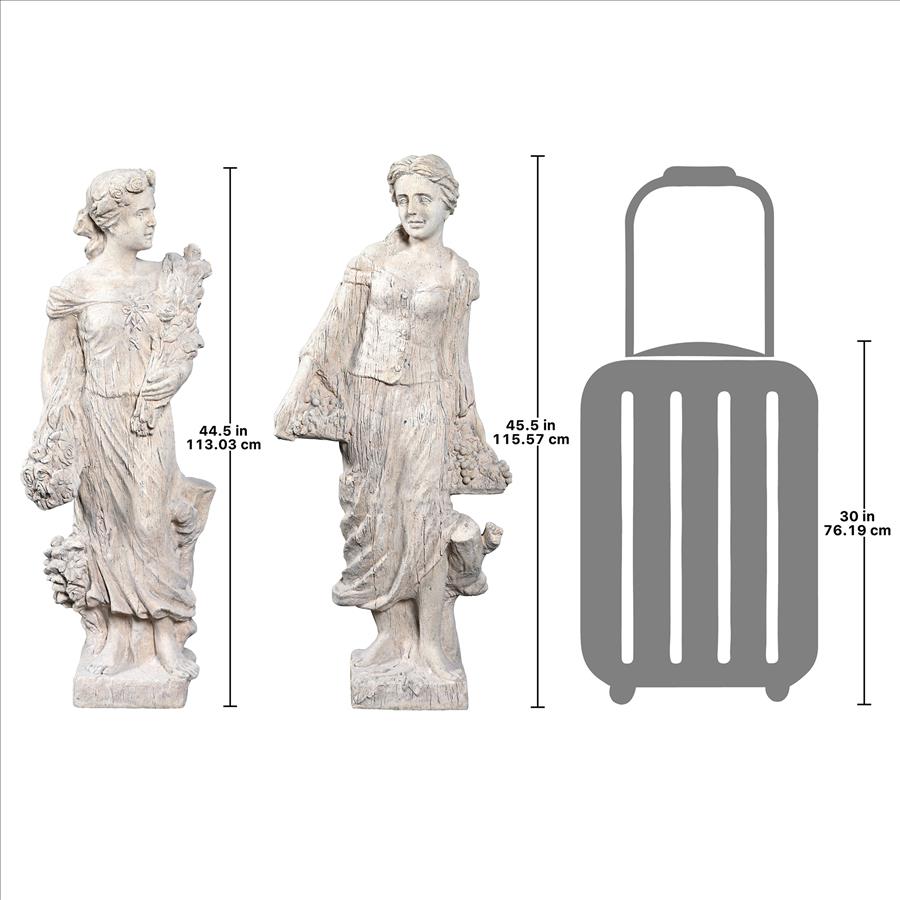 Flora and Proserpina, Goddesses of Growth Garden Statues: Set of Two