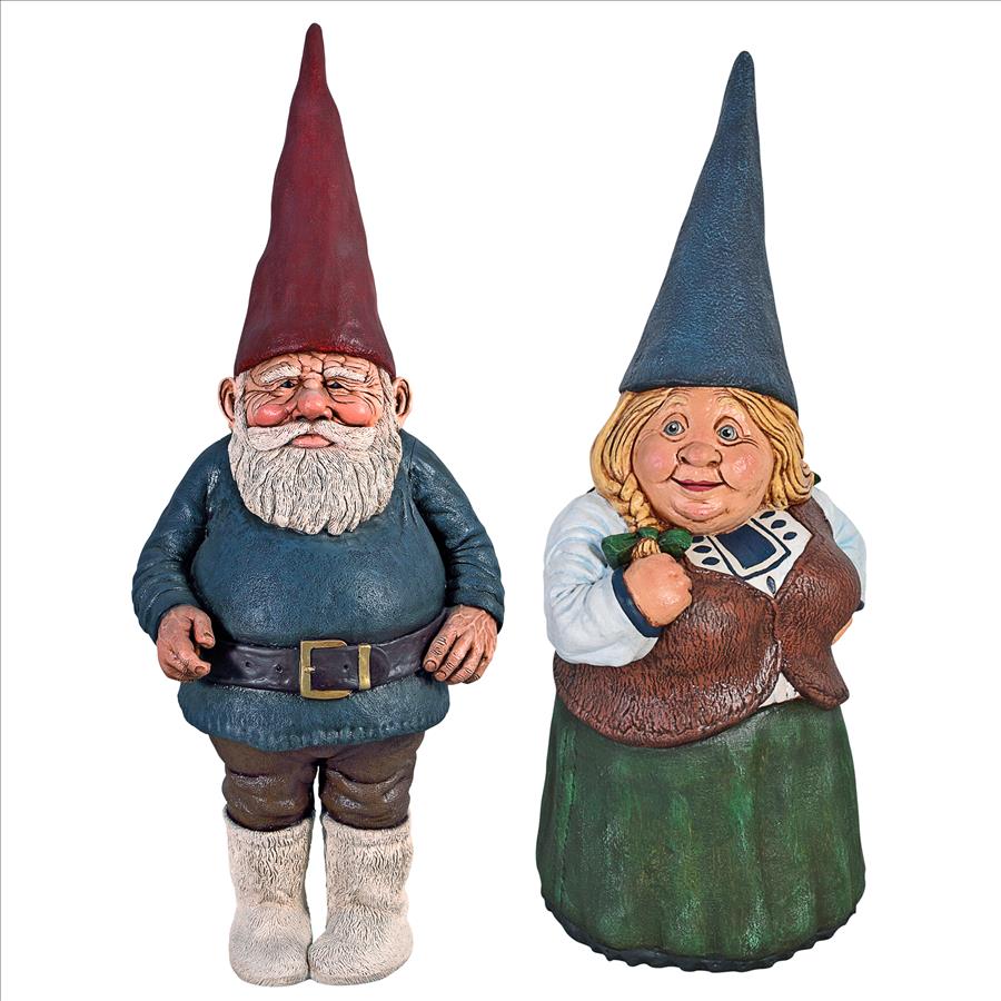 Mother Dagmar & Father Friedmann Garden Gnome Statue Set